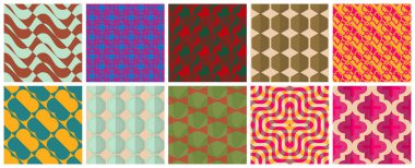 Geometrik 3 boyutlu döşeme dokusunun gerçekçi gölgesi. Kusursuz desenler koleksiyonu. Geçmişe dönük arka planlar ve duvar kağıtları.