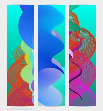 Üç boyutlu sıvı dalgalı şekil. Parlak bulutlu fütüristik arka plan. Soyut müzik dalgalarında canlı gradyan akışı. Dinamik sıvı doku. Moda pankartı tasarımı için yaratıcı vektör şablonu.