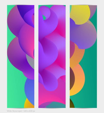 Üç boyutlu sıvı dalgalı şekil. Parlak bulutlu fütüristik arka plan. Soyut müzik dalgalarında canlı gradyan akışı. Dinamik sıvı doku. Moda pankartı tasarımı için yaratıcı vektör şablonu.