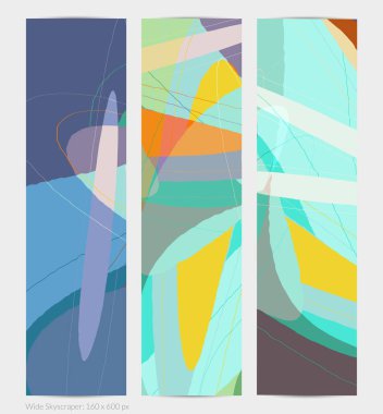 Asgari moda tarzında bir grup vektör soyut yaratıcı arka plan. Sosyal medya için modern şablonlar. Eğlenceli karalama şekli. Soyut geometrik şekilleri ve renkleri olan sanat manzarası.