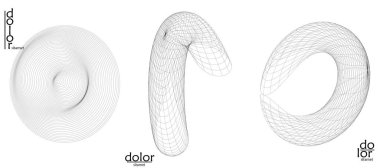 Soyut vektör nesnesi ayarlandı. Geometrik tel çerçeve şeklinin moleküler yapı yapısı. Teknoloji bilgisayar bilimi tasarım elementi. Üç boyutlu dijital modelleme. Optik sanat arkaplanı.