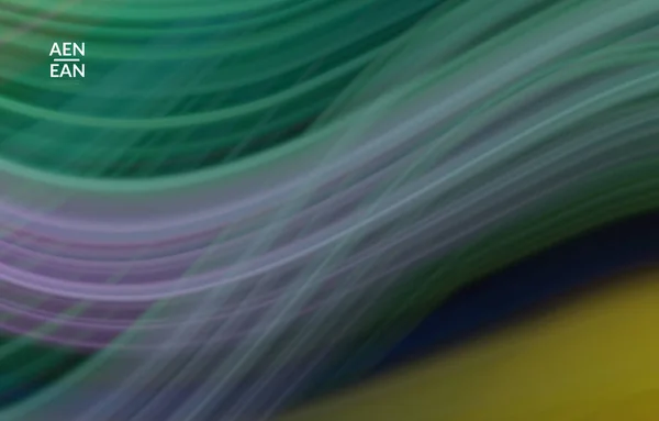 要旨明るい波状の壁紙 ぼやけた動き光の効果のカラフルな流体波 未来技術コンピュータデータ通信の概念 ネオンレイの輝きの質感 — ストックベクタ