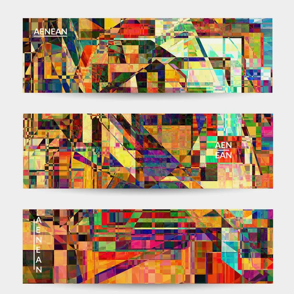 Абстрактный Векторный Шаблон Баннера Небольшой Сломанный Рисунок Искажения Пикселей Матричный — стоковый вектор