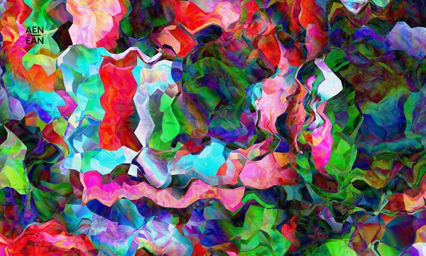 Abstract Digitaal Frame Artistieke Vector Textuur Veelkleurig Golvend Patroon Overlappende — Stockvector