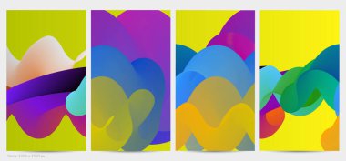 Üç boyutlu sıvı dalgalı şekil. Parlak bulutlu fütüristik arka plan. Soyut müzik dalgalarında canlı gradyan akışı. Dinamik sıvı doku. Moda post tasarımı için yaratıcı vektör şablonu.