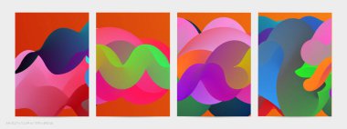 Üç boyutlu sıvı dalgalı şekil. Parlak bulutlu fütüristik arka plan. Soyut müzik dalgalarında canlı gradyan akışı. Dinamik sıvı doku. Moda uçucu tasarımı için yaratıcı vektör şablonu.