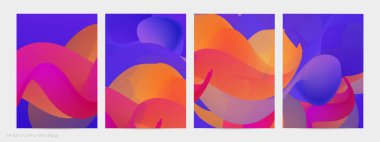 Üç boyutlu sıvı dalgalı şekil. Parlak bulutlu fütüristik arka plan. Soyut müzik dalgalarında canlı gradyan akışı. Dinamik sıvı doku. Moda uçucu tasarımı için yaratıcı vektör şablonu.