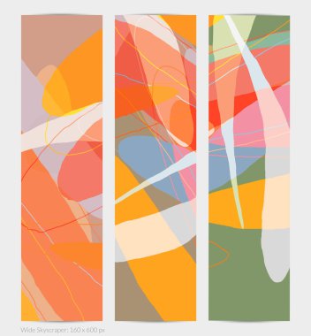 Asgari moda tarzında bir grup vektör soyut yaratıcı arka plan. Sosyal medya için modern şablonlar. Eğlenceli karalama şekli. Soyut geometrik şekilleri ve renkleri olan sanat manzarası.