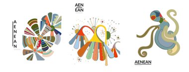 Graffiti duvar stilinde sanatsal soyut vektör çizimleri. Kübizm sanat tasarım elementleri beyaza izole edilmiş. Modern mistik doğal ruhani fikir. El çiziminde gelecekçi geometri.