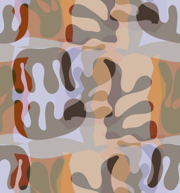Organik Matisse şekillerinin kusursuz desenleri. Doğal toprak renkleri. Çiçekli sualtı yaşamı. Soyut deniz yosunu kamuflaj arka planı. Moda dalgalı geometri. Rastgele katmanlanmış el çizimi sanat.