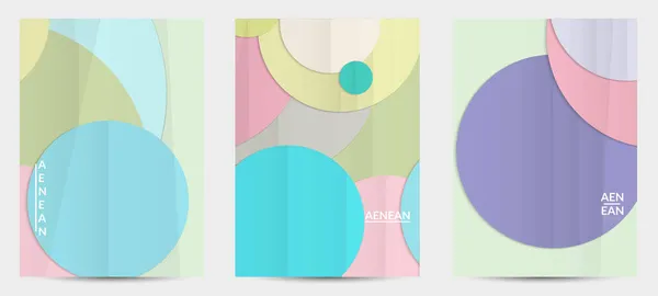 Modèle Flyer Vectoriel Abstrait Avec Papier Plié Chevauchant Formes Géométriques — Image vectorielle