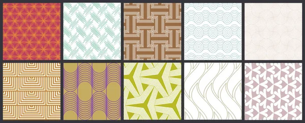 Texture Géométrique Simple Collection Motifs Géométriques Minimalistes Sans Couture Fonds — Image vectorielle