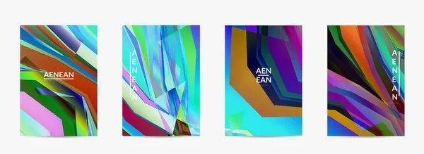 Modèle Flyer Vectoriel Abstrait Diagonale Géométrique Vibrante Motif Coloré Lumière — Image vectorielle