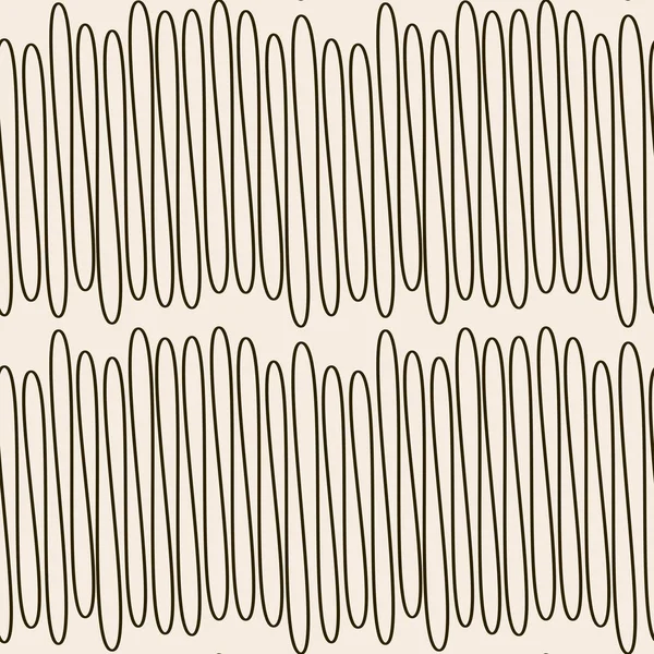 シームレスなベクトルパターン 抽象単純な幾何学的テクスチャ 黄色の古い紙の背景に濃い茶色 レトロな細い線 現代の格子グラフィックデザイン — ストックベクタ