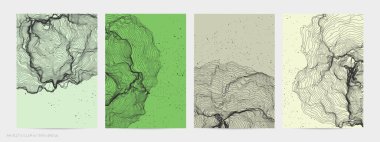 Çok ince bir ağ şekli. Soyut 3D bilgisayar modelleme bilim geometrisi. Gelişigüzel parçacıklarla etkileşen fütüristik ses dalgası. Düz dünyevi arkaplanda büyüyen küf dokusu.