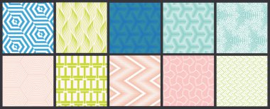 Basit geometrik dokular. Kusursuz geometrik minimalist desenlerin toplanması. Arka planlar ve duvar kağıtları. Tekstil süsü. Düzgünce gruplandırılmış ve katmanlanmış sürükleme ve kumaş paletine bırak.