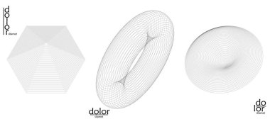 Soyut vektör ağ nesne simgesi seti. Çokgen geometrik şekil. Matematik ya da kimya için bilgisayar modelliği. Çizgi optik sanat tasarımı. Dalgalı bir yüzey. Kablo çerçeve logo tasarımı. 