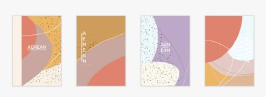 Doğal renklerde dalgalı karışık şekilli soyut vektör kapağı tasarımı. Çizgili ve karalamalı bir el. Modern çağdaş sanat. Satış tanıtımı olayı için poster ya da yazdırma şablonu.