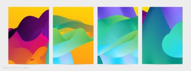 Üç boyutlu sıvı dalgalı şekil. Parlak bulutlu fütüristik arka plan. Soyut müzik dalgalarında canlı gradyan akışı. Dinamik sıvı doku. Moda uçucu tasarımı için yaratıcı vektör şablonu.