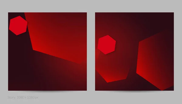 Flyer Carré Géométrique Abstrait Avec Dégradé Profond Formes Géométriques Voie — Image vectorielle