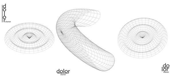 Abstract Vector Mesh Object Icoon Set Polygonale Geometrische Vorm Computermodellen — Stockvector