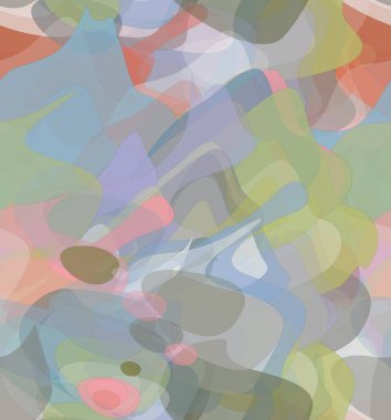 Soyut suluboya kusursuz vektör deseni. Rastgele şeffaf dalgalı şekiller sanatsal acı dokusu yaratır. Pastel rengarenk arka plan ve organik doğal toprak renkleri. Evrensel duvar kağıdı.