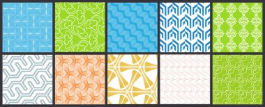 Basit geometrik dokular. Kusursuz geometrik minimalist desenlerin toplanması. Arka planlar ve duvar kağıtları. Tekstil süsü. Düzgünce gruplandırılmış ve katmanlanmış sürükleme ve kumaş paletine bırak.