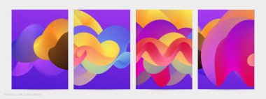 Üç boyutlu sıvı dalgalı şekil. Parlak bulutlu fütüristik arka plan. Soyut müzik dalgalarında canlı gradyan akışı. Dinamik sıvı doku. Moda uçucu tasarımı için yaratıcı vektör şablonu.