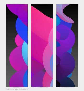 Üç boyutlu sıvı dalgalı şekil. Parlak bulutlu fütüristik arka plan. Soyut müzik dalgalarında canlı gradyan akışı. Dinamik sıvı doku. Moda pankartı tasarımı için yaratıcı vektör şablonu.