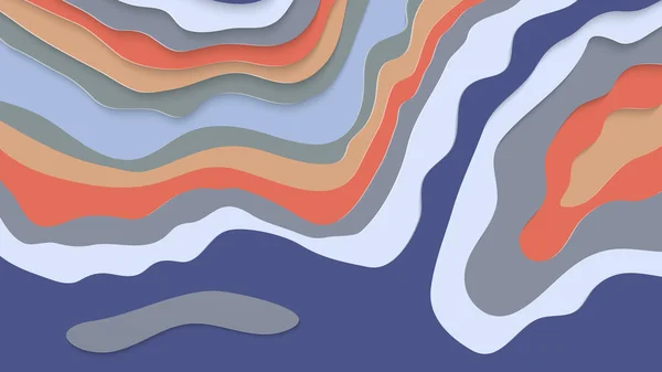 Абстрактное Искусство Трехмерной Резки Бумаги Красочный Фон Волнистым Слоем Бумаги — стоковый вектор