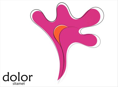 Soyut el çizimi salata vektörü sanatsal logosu beyaza izole edilmiş. Çizgi sanatsal çizim ve doku. Retro düz renkler organik doğal Eko gıda tasarımı. Organik sağlıklı vejetaryen karalaması..