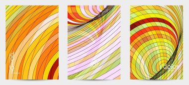 Fütürist çok renkli tel çerçeve geometrik şekilli soyut vektör uçuş şablonu. Üç boyutlu dijital bilim modeli konsepti. Web teknolojisi kapak tasarımı. Dalgalı çizgiler ve ızgara dokusu.