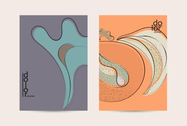 Eko ambalaj vektör tasarımı. Düz renkli meyve logosu ve grunge deseni. Doodle sebze çiziyor. Sağlıklı yiyecek. Vegan cıvata eskiz posteri. Yaz organik taze kavram.