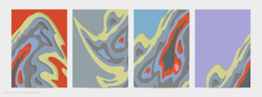 Soyut üç boyutlu kağıt, sanatı keser. Dalgalı kağıt işçiliğiyle renkli bir arka plan. Sanatsal vektör gerçekçi gölgeli şekilleri kesiyor. Parlak oyma dokusu. Topografi yardım taklidi.