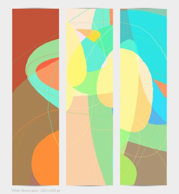 Asgari moda tarzında bir grup vektör soyut yaratıcı arka plan. Sosyal medya için modern şablonlar. Eğlenceli karalama şekli. Soyut geometrik şekilleri ve renkleri olan sanat manzarası.