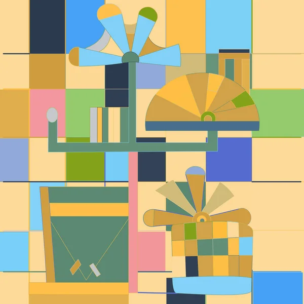 Художественный Абстрактный Вектор Плакат Причудливыми Изогнутыми Формами Стиле Стены Граффити — стоковый вектор
