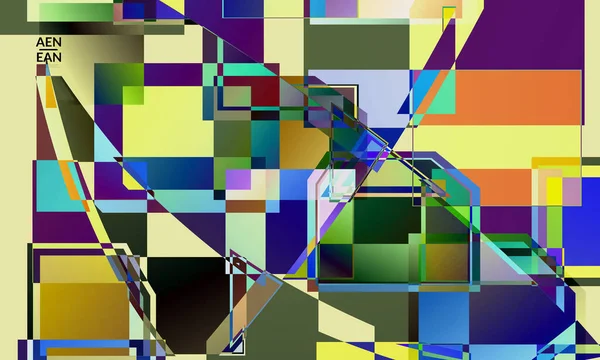 Абстрактные Векторные Обои Большие Живые Цветные Перекрывающиеся Квадраты Тест Драйв — стоковый вектор