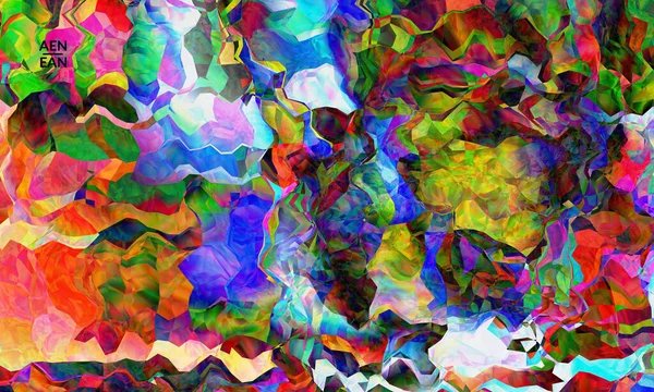 Moldura Digital Abstrata Textura Vetorial Artística Padrão Ondulado Multicolorido Sobrepondo — Vetor de Stock