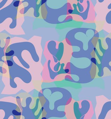 Organik Matisse şekillerinin kusursuz desenleri. Doğal toprak renkleri. Çiçekli sualtı yaşamı. Soyut deniz yosunu kamuflaj arka planı. Moda dalgalı geometri. Rastgele katmanlanmış el çizimi sanat.