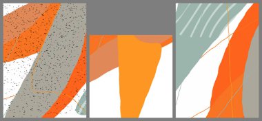 Düz arkaplanda doğrusal soyut çizim. Çağdaş kompozisyon. Modern sanat, baskı ya da poster. Leke ve çizgilerle dokulu doğal bir renk. Renkleri eşleştir.