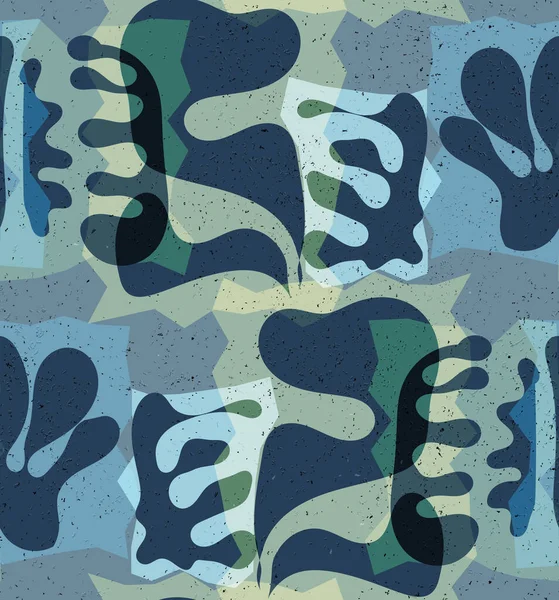 Organik Matisse şekillerinin kusursuz desenleri. Doğal toprak renkleri. Çiçekli sualtı yaşamı. Soyut deniz yosunu kamuflaj arka planı. Moda dalgalı geometri. Rastgele katmanlanmış el çizimi sanat.