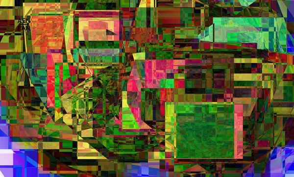 抽象的なベクトル壁紙 小さな壊れたピクセル歪みグリッチアート 行列の幾何学模様 鮮やかなカラフルなデジタルテクスチャ コンピュータマーケティング販売の背景テンプレート — ストックベクタ