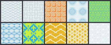 Basit geometrik dokular. Kusursuz geometrik minimalist desenlerin toplanması. Arka planlar ve duvar kağıtları. Tekstil süsü. Düzgünce gruplandırılmış ve katmanlanmış sürükleme ve kumaş paletine bırak.