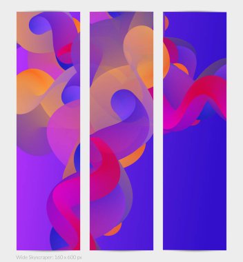 Üç boyutlu sıvı dalgalı şekil. Parlak bulutlu fütüristik arka plan. Soyut müzik dalgalarında canlı gradyan akışı. Dinamik sıvı doku. Moda pankartı tasarımı için yaratıcı vektör şablonu.
