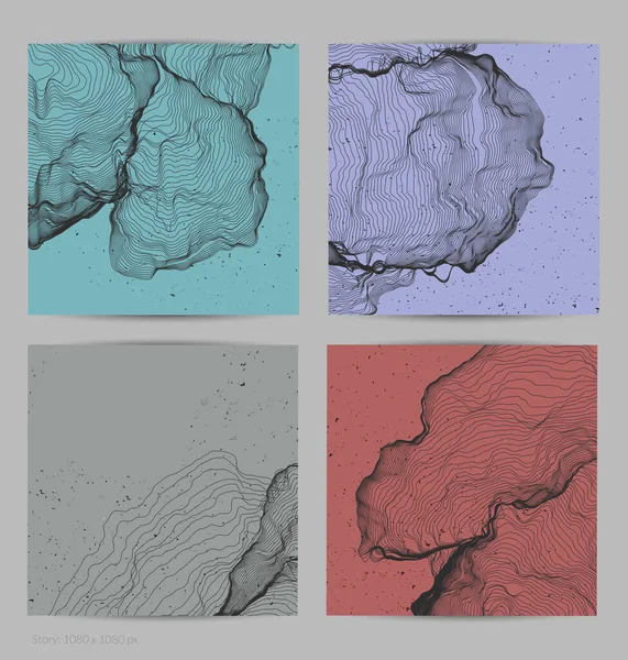 Çok ince bir ağ şekli. Soyut 3D bilgisayar modelleme bilim geometrisi. Gelişigüzel parçacıklarla etkileşen fütüristik ses dalgası. Düz dünyevi arkaplanda büyüyen küf dokusu.