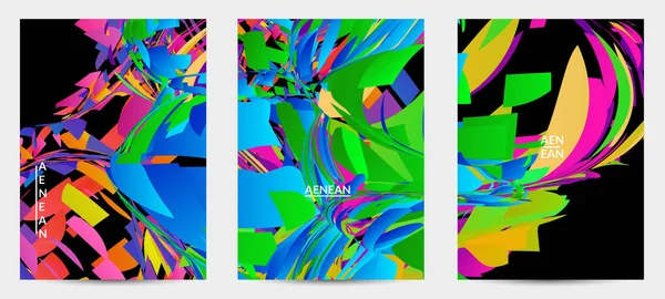 Abstract Flyer Template Bright Colored Random Small Particle Explosion Sport Vector Graphics