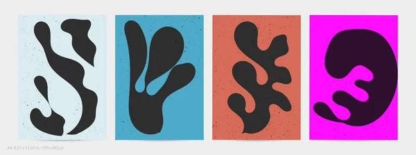 Matisse Οργανικά Κοκκοποιημένα Σχήματα Αφηρημένη Σύγχρονη Flyer Πρότυπο Φυσικό Floral Διάνυσμα Αρχείου