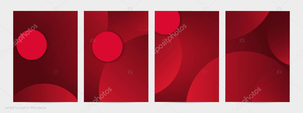 Abstract geometric flyer with deep gradient and vanishing geometric shapes. Modern template for social media banner. Contemporary material design with paper cut out realistic shadow.