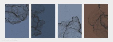 Çok ince bir ağ şekli. Soyut 3D bilgisayar modelleme bilim geometrisi. Gelişigüzel parçacıklarla etkileşen fütüristik ses dalgası. Düz dünyevi arkaplanda büyüyen küf dokusu.