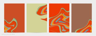 Soyut üç boyutlu kağıt, sanatı keser. Dalgalı kağıt işçiliğiyle renkli bir arka plan. Sanatsal vektör gerçekçi gölgeli şekilleri kesiyor. Parlak oyma dokusu. Topografi yardım taklidi.